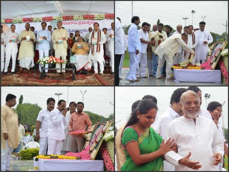 పీవీ కోసం కేసీఆర్..: జానాకు చేయి, ఏపిలోను(పిక్చర్స్)