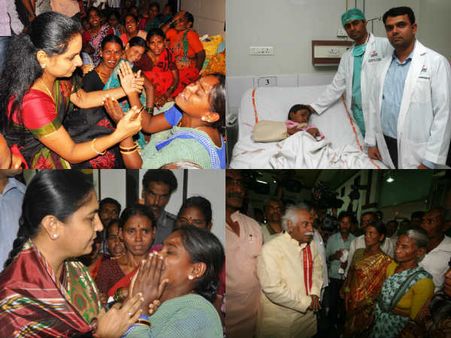 రైలు ప్రమాదంపై చిన్నారులు, కవిత ఓదార్పు (పిక్చర్స్)