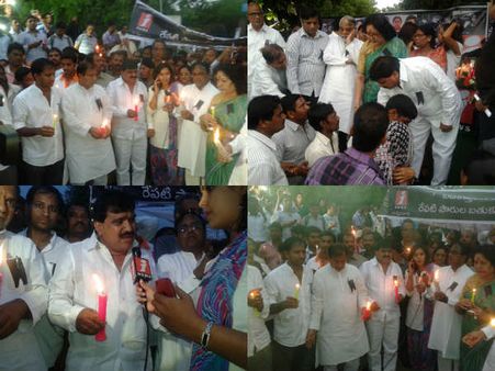 నివాళి: తెరాస, కాంగ్రెస్‌ నేతలతో వాసిరెడ్డి పద్మ(పిక్చర్స్)