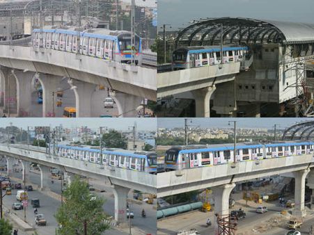 కూత పెట్టిన హైదరాబాద్ మెట్రో రైలు (పిక్చర్స్)