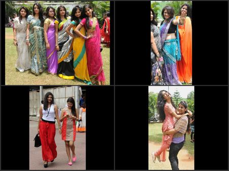 ఫ్రెషర్స్ డే: విద్యార్థినుల చిందు, సెల్ఫీల జోరు(పిక్చర్స్)