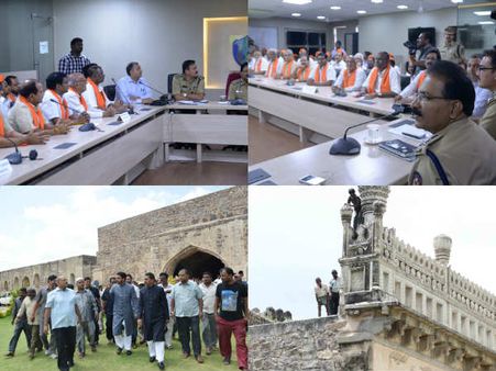 గణేష్ చవితి మీటింగ్, గోల్కొండ కోటలో తనిఖీ(పిక్చర్స్)