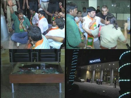 అశ్లీలం..: ప్లే బాయ్ వద్ద హల్‌చల్, బద్దలైంది (పిక్చర్స్)