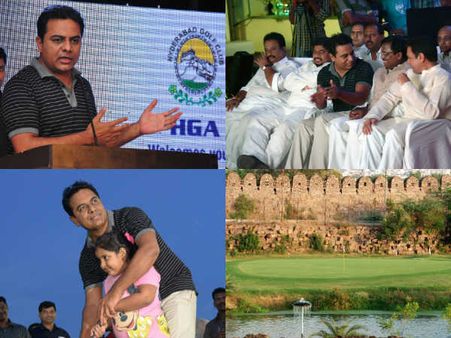 టైగర్ ఉడ్స్‌ను తీసుకొస్తాం: కూతురుతో కేటీఆర్(పిక్చర్స్)