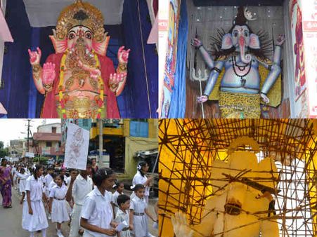 కొలువుదీరేందుకు సిద్ధమైన గణేష్ విగ్రహాలు(పిక్చర్స్)