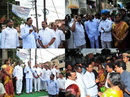 నగరవీధుల్లో కెసిఆర్: ఐడిహెచ్‌కాలనీకి వరాలు(పిక్చర్స్)