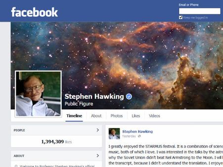 ఫేస్‌బుక్‌లో చేరిన ప్రముఖ శాస్త్రవేత్త స్టీఫెన్ హాకింగ్