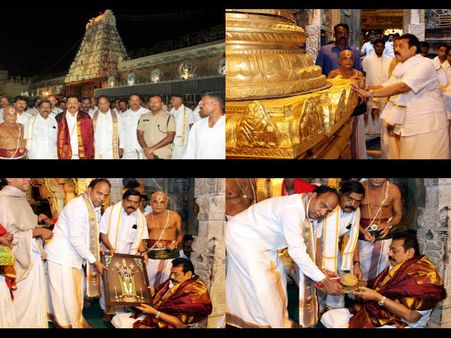 తమిళుల ఆందోళన: శ్రీవారిని దర్శించుకున్న శ్రీలంక అధ్యక్షుడు రాజపక్సే(పిక్చర్స్)