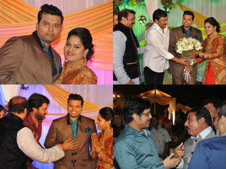 తలసాని కూతురు రిసెప్షన్: కెసిఆర్‌తో చిరంజీవి..(పిక్చర్స్)