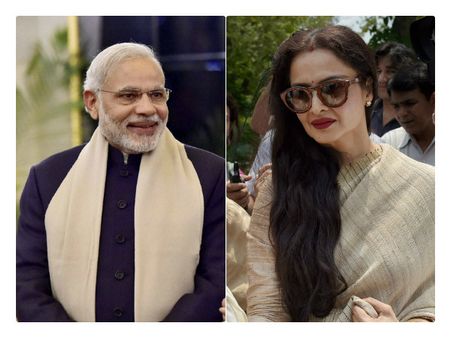 మోడీ, నటి రేఖ హాటెస్ట్ వెజిటేరియన్ సెలబ్రిటీలు