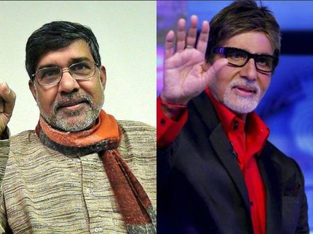 దేశానికి సత్యార్థి 'నోబెల్': పక్కన కూర్చునే అర్హత లేదని అమితాబ్