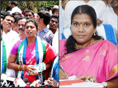 రోజాపై తెలంగాణలో కేసు: ఎపి మత్రి పీతల సుజాతతో ఢీ