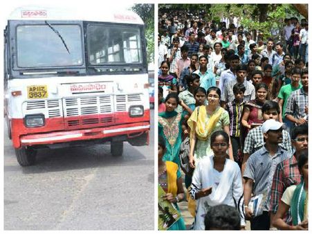 రేపటి ఆంధ్ర ఎంసెట్‌, డిఎస్సీలకు 7 లక్షలు: అభ్యర్థులకు ఆర్టీసి సమ్మె భయం