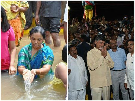 రాత్రంతా నిద్రలేని బాబు, బస్టాండ్‌లో భక్తుల కోసం: సునీత స్నానం(పిక్చర్స్)