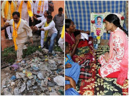 వరంగల్లో షర్మిల, చెత్తను దాటలేక హైదరాబాదులో టిడిపి (పిక్చర్స్)