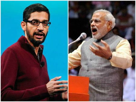 మోడీకి వెరైటీగా వెల్‌కమ్: గూగుల్ సీఈఓ(వీడియో)
