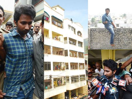 వన్ సైడ్ లవ్: అపార్టుమెంట్ పైకెక్కి హల్‌చల్ చేసింది ఇతనే (పిక్చర్స్)