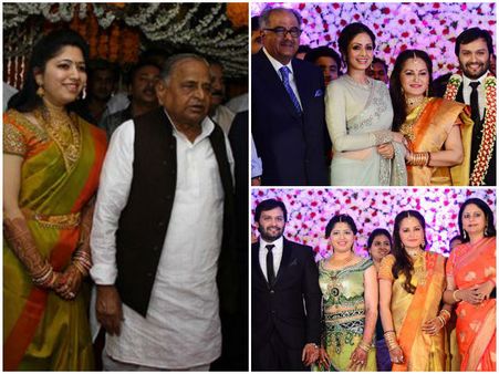 జయప్రద కొడుకు పెళ్లి విందులో ములాయం తళుక్కు: శ్రీదేవి, జయసుధ (పిక్చర్స్)