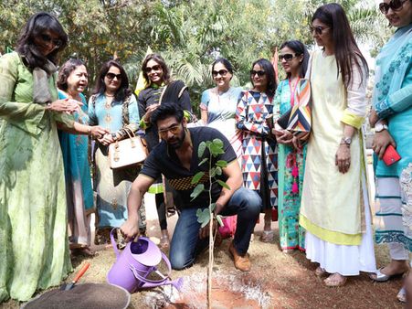 మొక్కలు నాటిన రానా దగ్గుబాటి: విద్యార్థులతో కలిసి సందడి(పిక్చర్స్)