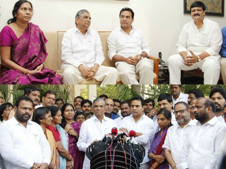 టిఆర్ఎస్‌లోకి రండి: కెటిఆర్ ఆహ్వానం, కలిసి పనిచేద్దామన్న విజయరామారావు(పిక్చర్స్)