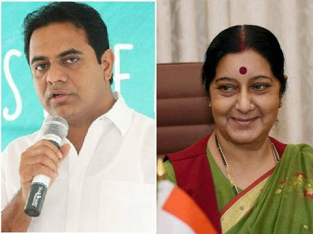 అమెరికా వెనక్కి పంపడం బాధిస్తోంది, కావాలంటే కలుస్తా: సుష్మాకు కెటిఆర్ లేఖ