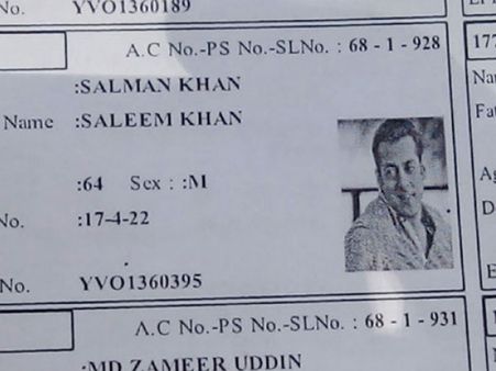 గ్రేటర్ ఓటర్ల జాబితాలో బాలీవుడ్ నటుడు సల్మాన్ ఖాన్