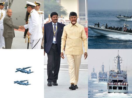 శాంతి మన లక్ష్యం: ప్రణబ్, ఐఎఫ్‌ఆర్‌లో అలరించిన యుద్ధ విన్యాసాలు(పిక్చర్స్)