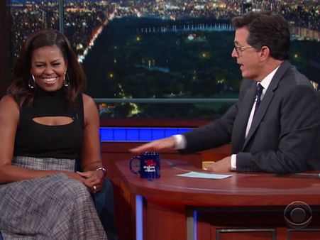 భర్తను ఇమిటేట్ చేసి నవ్వులు పూయించిన మిషెల్లీ ఒబామా