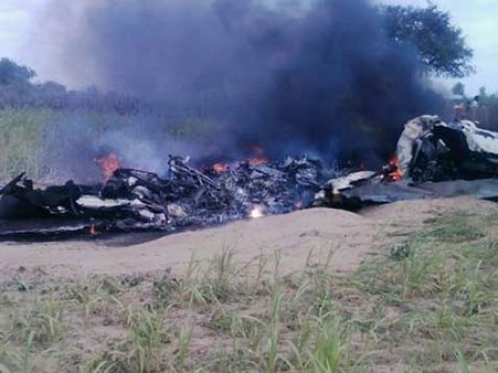 కుప్పకూలిన మిగ్ -21 భారత వైమానిక విమానం