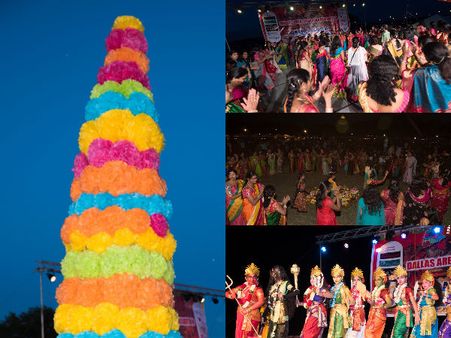 అమెరికాలో 21 అడుగుల బతుకమ్మ