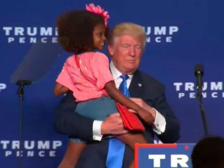 ట్రంప్‌కు భంగపాటు: ముద్దు పెడుతోంటే.. చిన్నారి విముఖత