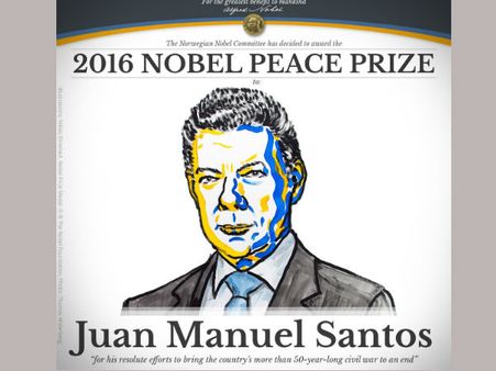 వీడిన ఉత్కంఠ: కొలంబియా అధ్య‌క్షుడికి నోబెల్ శాంతి బ‌హుమ‌తి