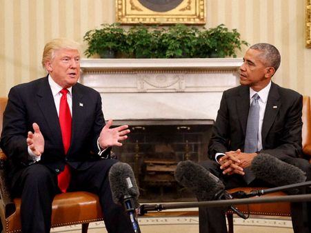 అమెరికా అద్యక్షుడితో ట్రంప్ సమావేశం