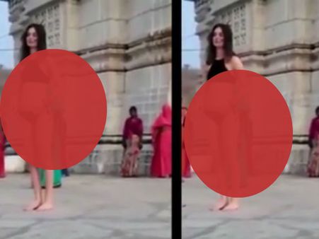 ఛీ: ఆలయంలో బికినీలో విదేశీ మోడల్: ఫోటో షూట్ (వీడియో)