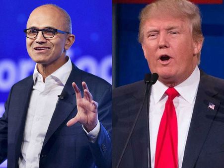 సొంతగడ్డపై ట్రంప్‌పై సత్య నాదెళ్ల నిప్పు: ఇలా...