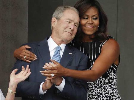 మిషెల్ ఒబామాను ఇష్ట‌ప‌డ్డ జార్జ్ బుష్!