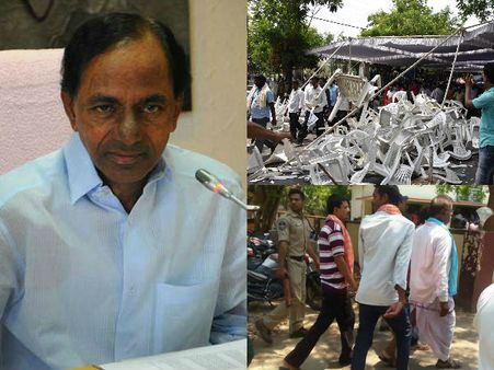 రైతులకు సంకెళ్లు, ధర్నాచౌక్ ఘర్షణ: కెసిఆర్‌కు సెగ, పోలీసులపై ఫైర్