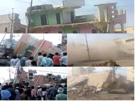 తప్పిన పెను ప్రమాదం: కుప్పకూలిన 4అంతస్తుల భవనం