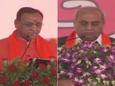 గుజరాత్ సీఎం, డిప్యూటీ సీఎంగా విజయ్ రూపానీ, నితిన్ పటేల్ ప్రమాణ స్వీకారం