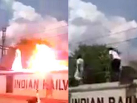 పీఎంకే నిరసనలో అపశృతి: రైలుపైకెక్కిన యువకుడు మృతి(వీడియో)