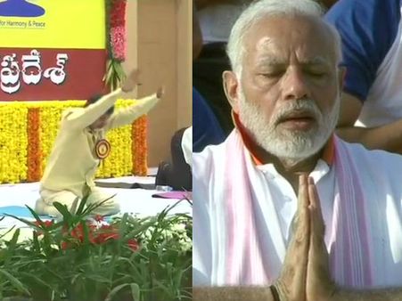 అంతర్జాతీయ యోగా దినోత్సవం: డెహ్రాడూన్‌లో ప్రధాని మోడీ, అమరావతిలో చంద్రబాబు