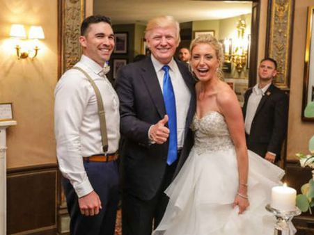 సర్‌ప్రైజ్ విజిట్: పెళ్లి వేడుకలో హఠాత్తుగా ప్రత్యక్షమైన డొనాల్డ్ ట్రంప్