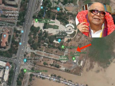 కరుణానిధి అంత్యక్రియలు జరిగే ప్రాంతం ఇదే: ఎంజీఆర్-జయ, అన్నా-కరుణ