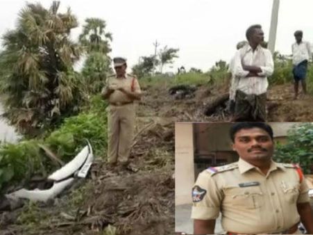 కాలువలోకి దూసుకెళ్లిన కారు: తల్లిని కాపాడి, గల్లంతైన ఎస్ఐ