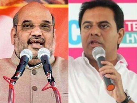 ఏ మొహంతో వచ్చావ్, రామాలయం మాటేమిటి: అమిత్ షాను దులిపేసిన కేటీఆర్