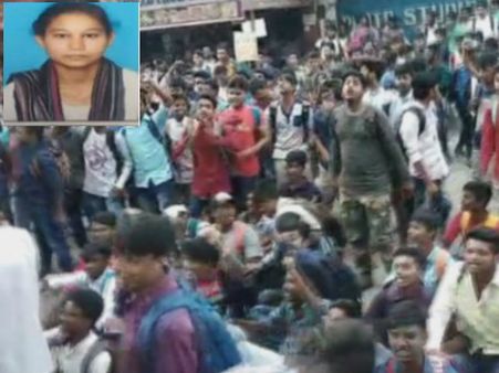 శ్రీచైతన్య బస్సు ఢీకొని విద్యార్థిని మృతి: విద్యార్థుల విధ్వంసం, ఉద్రిక్తత