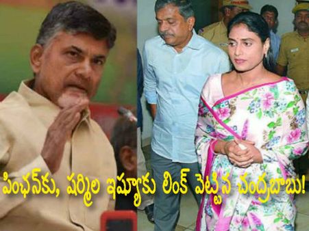 పింఛన్ కారణంగానే: షర్మిల ఇష్యూకు లింక్ పెట్టిన చంద్రబాబు, ఏపీలో కేసీఆర్ తరహా స్కీం