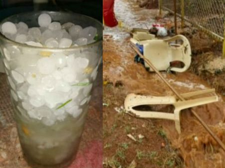 ఈదురుగాలులు..వడగళ్ల వాన: పోలింగ్ కు అడ్డంకి కలిగించిన భారీ వర్షం