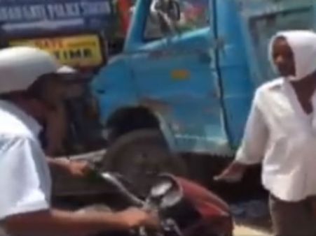 దూసుకువచ్చిన డ్రైవర్ లేని లారీ, టెక్నాలజీ వల్ల కాదు....