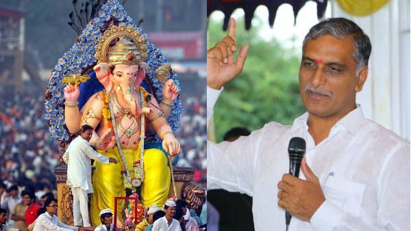 గల్లీకో వినాయకుడు వద్దు.!గ్రామానికో విఘ్నేషుడు ముద్దు..! తెలంగాణ ప్రజలకు హరీష్ రావు వినూత్న పిలుపు..